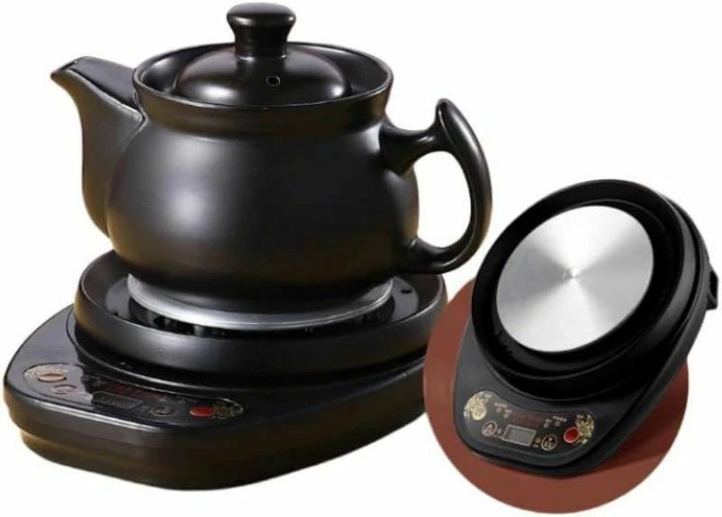 3.5L 4.0L 煎じ薬ポット 陶器製煎じ薬ポット ハーバルポット 大容量煎じ機 電気キャセロール 浸漬型ルーズリーフティーポット ベース付き 沸騰茶 家庭用漢方薬ポット 煎じ薬に適しています