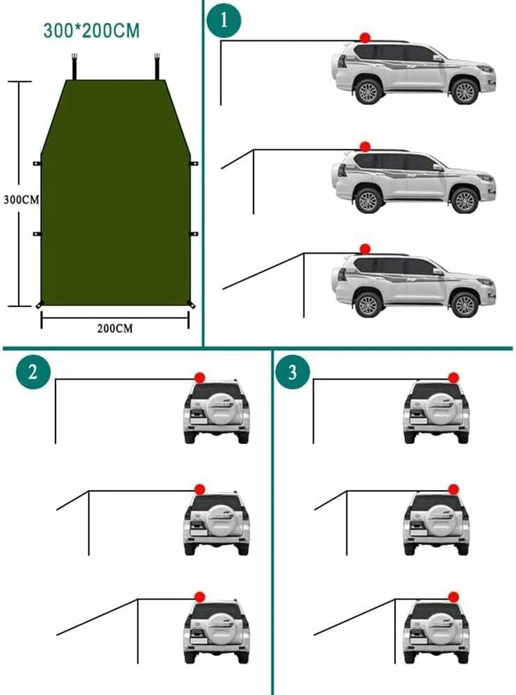 カーサイドタープ タープテント 車用 ルーフ タープ リアゲート カーサイドテント タープ テント 簡単 アウトドア デイキャンプ 登山 公園 釣り 車 キャンプ 車中泊 日よけカーテント 設営簡単