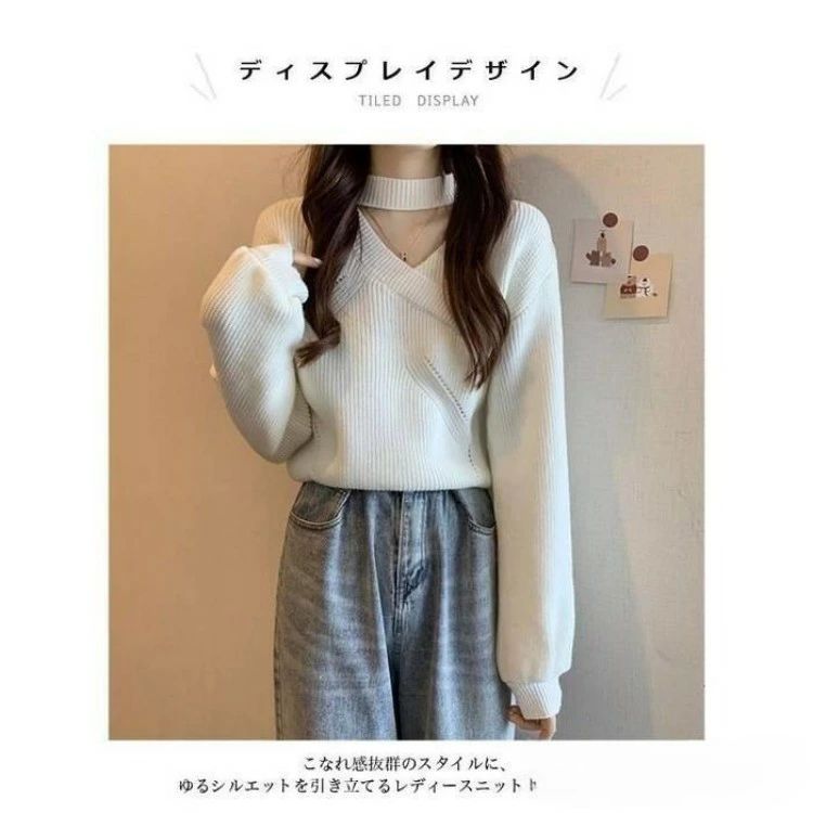 新生活 ニットセーター 長袖 セーター レディース ニット Vネック 厚手 バルーン袖 リブ 無地 トップス アウター シンプル プルオーバー ゆったり 春 秋 冬 秋 春 冬 秋ファッション 冬物 春物 秋物 プレゼント ギフト