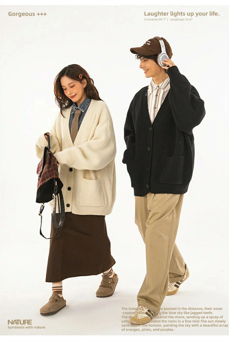 ニット?セーター無地　男性女性兼用　暖かい冬服ファッションおしゃれ上品ゆとり　ニット簡単なだるい風じゅんしょくジッパーニットセーターペアルック秋冬用ブラック/グレー/ベージュ/ブラウン