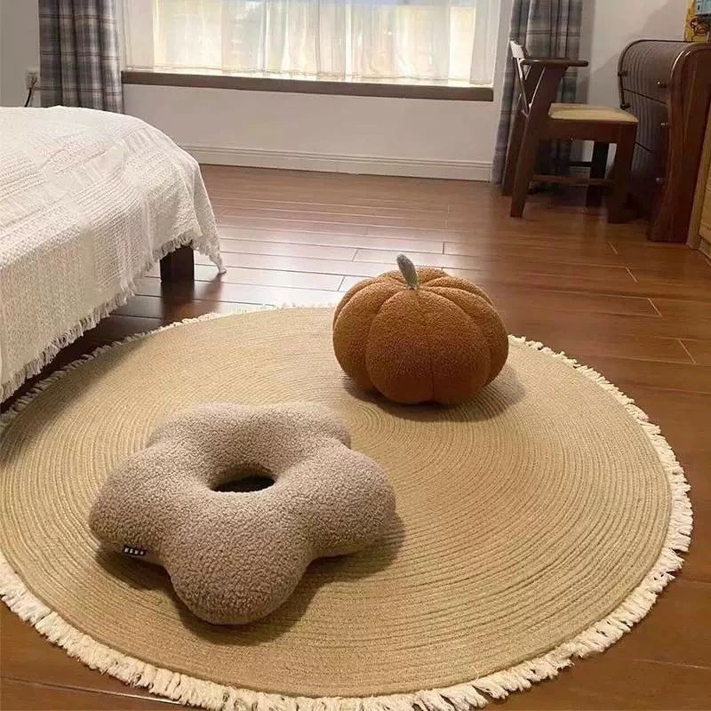 円 丸 サークル 円形 ジュートラグ タッセル カーペット約 80cm ナチュラル ベージュ ラグマット カーペット コースタル 西海岸風 インテリア おしゃれ 絨毯 マット らぐ シンプル 爽やか ナチュラル サーフスタイル マリンスタイル