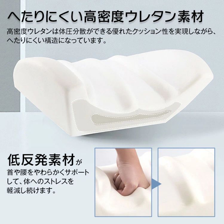 クッション 車 腰痛クッション ネッククッション 腰クッション ネックパッド ランバークッション セット 背もたれクッション 腰当て 低反発クッション 通気性 運転 長時間 ドライブ オフィス カバー丸洗い ズレ防止