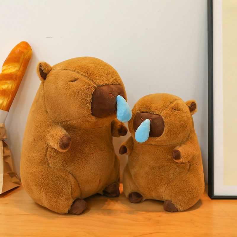 鼻の高いカピバラぬいぐるみ、鼻水カピバラぬいぐるみ、引っ張って使えるカピバラぬいぐるみ、漫画カピバラぬいぐるみフィギュア、柔らかい質感、カピバラ愛好家&家の装飾用