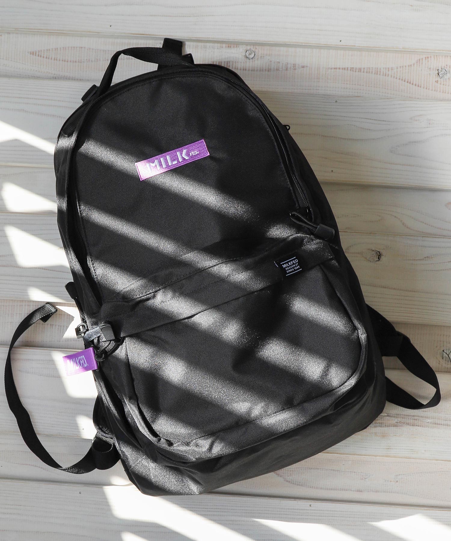 スペシャルプライスMILKFED. ミルクフェド COMFORTABLE BACKPACK BAR リュック バックパック バッグ ロゴ シンプル 大容量 カバン 鞄 #BAR