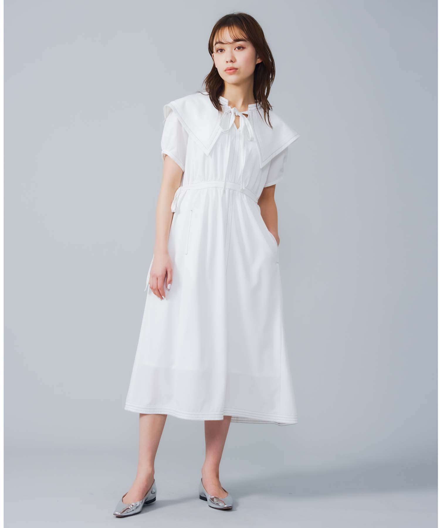 特価【60%OFF】楽天スーパーSALE【公式】MILKFED. ミルクフェド DETACHABLE COLLAR DRESS ワンピース リボン ガーリー カ...
