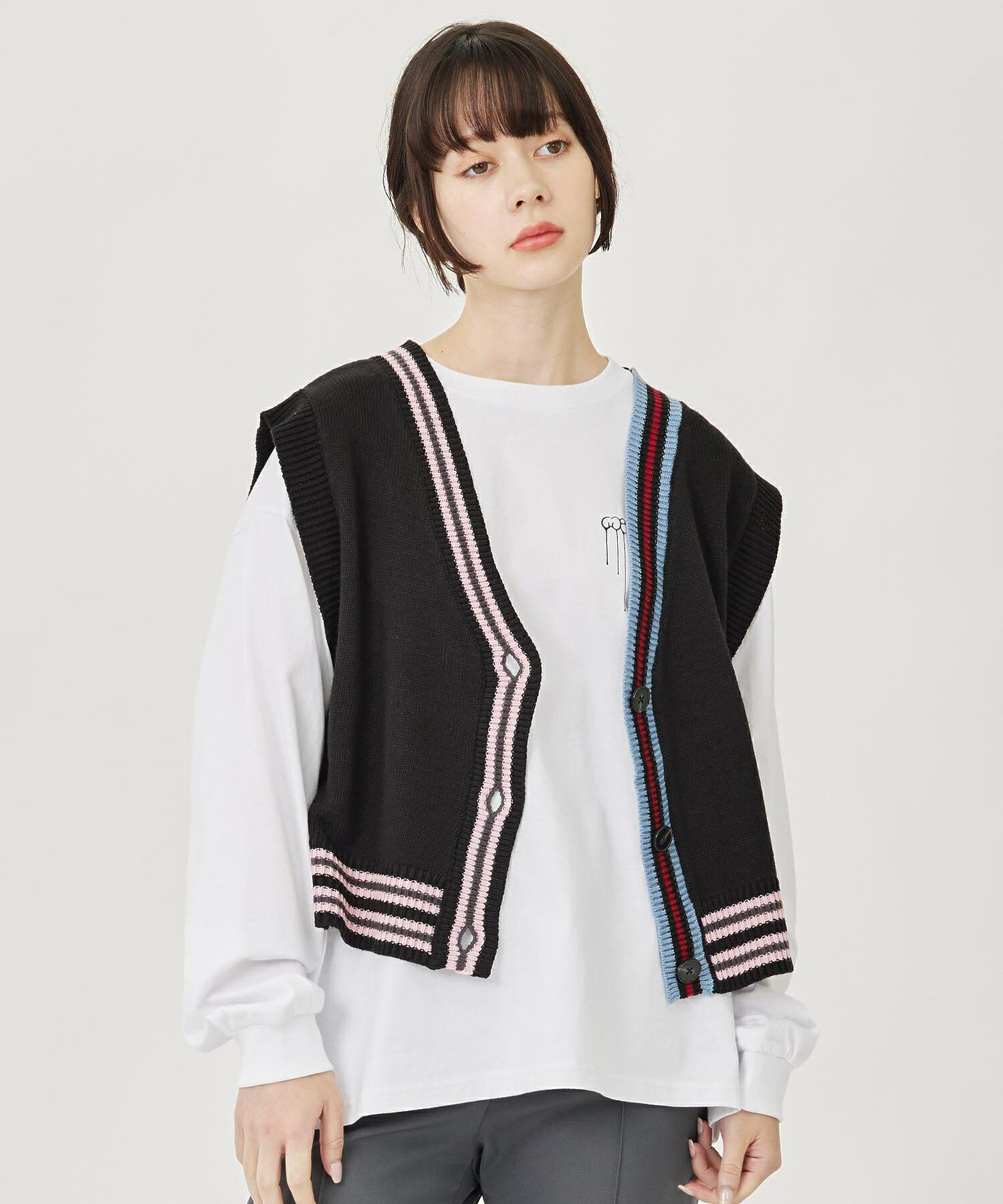 特価【OFF】楽天スーパーSALE【公式】MILKFED. ミルクフェド STRIPED KNIT VEST ニット ベスト レディース ファッション