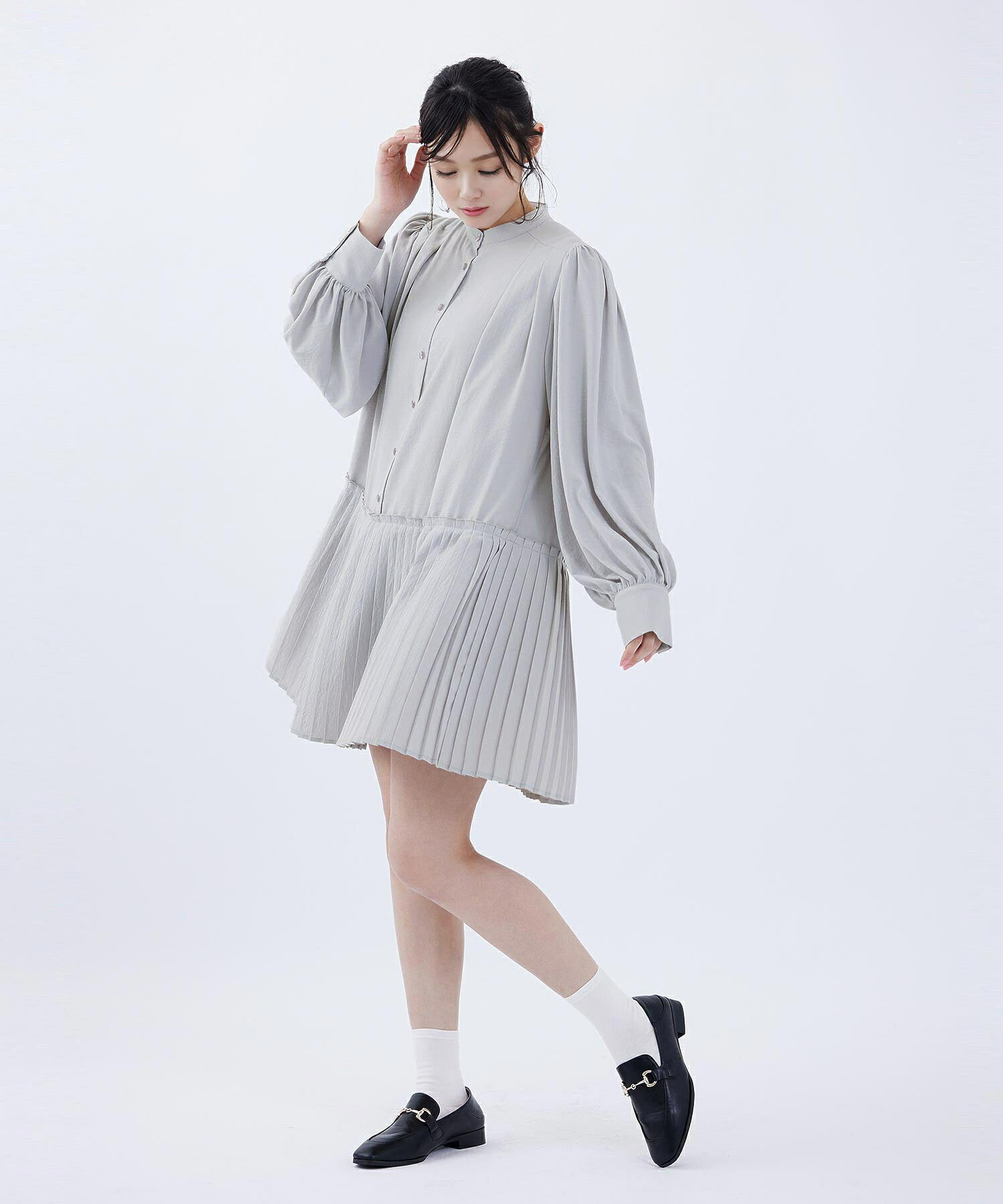 スペシャルプライスポイント10倍!!【公式】MILKFED. ミルクフェド PLEATED HEM DRESS ワンピース 24_MF_SS