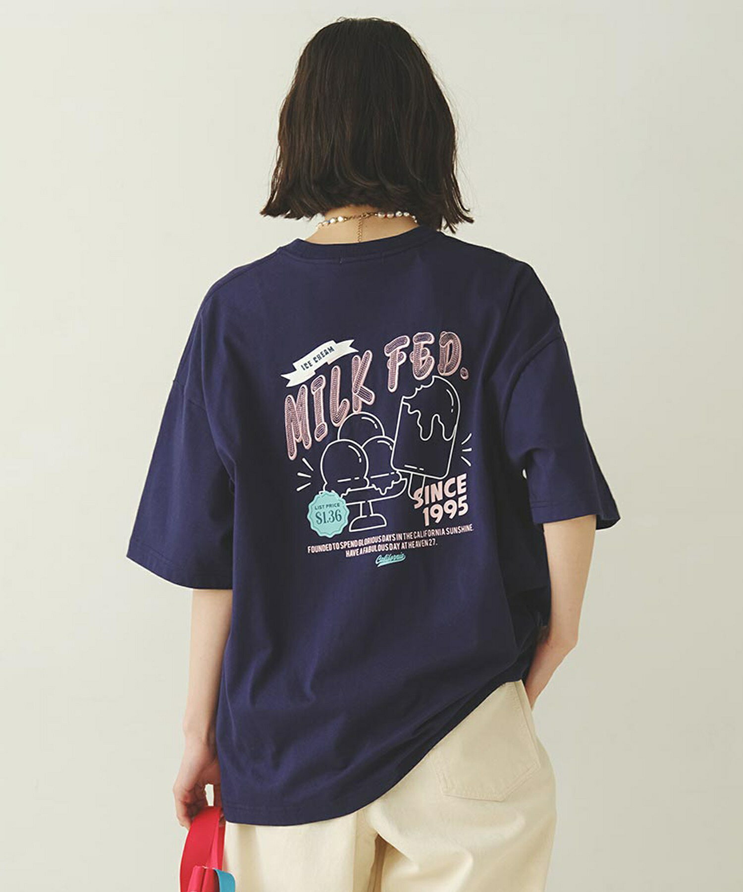 ڸMILKFED. ߥ륯ե ICE CREAM WIDE S/S TEE ȥåץ T