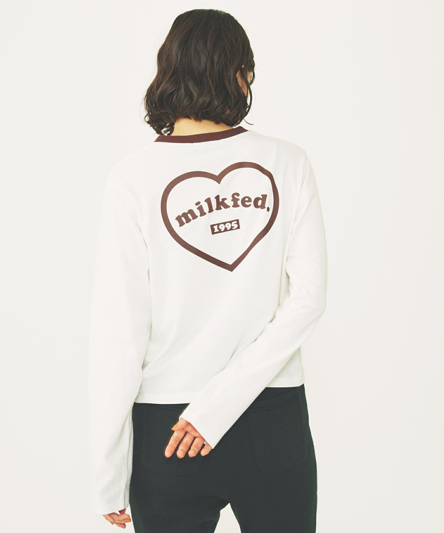 ڥץ饤ڸMILKFED. ߥ륯ե ROUNDED HEART LOGO L/S TOP Ĺµ ȥåץ åȥ...