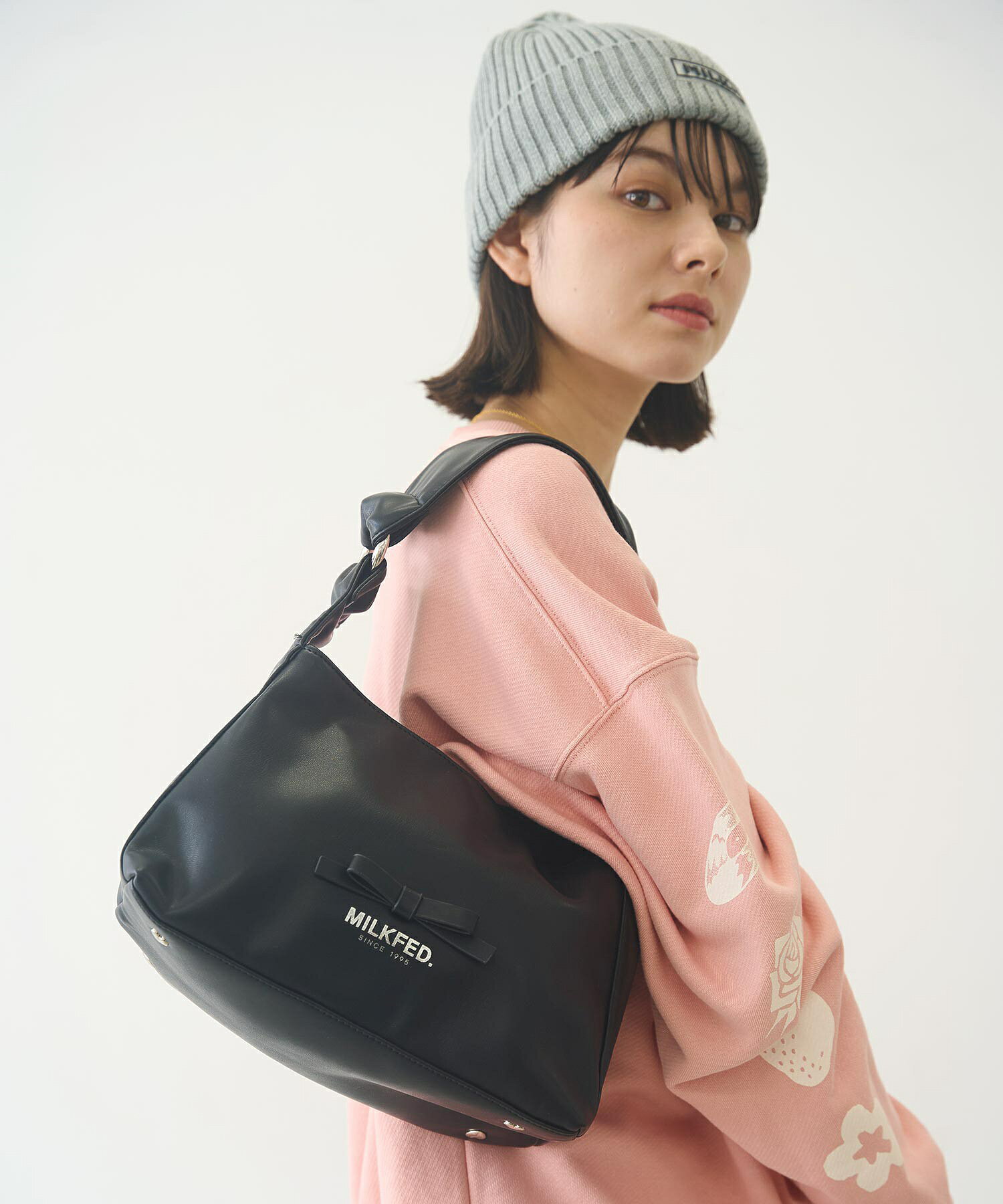 特価【OFF】楽天スーパーSALE【公式】MILKFED. ミルクフェド RIBBON HAND BAG ハンドバッグ リボン