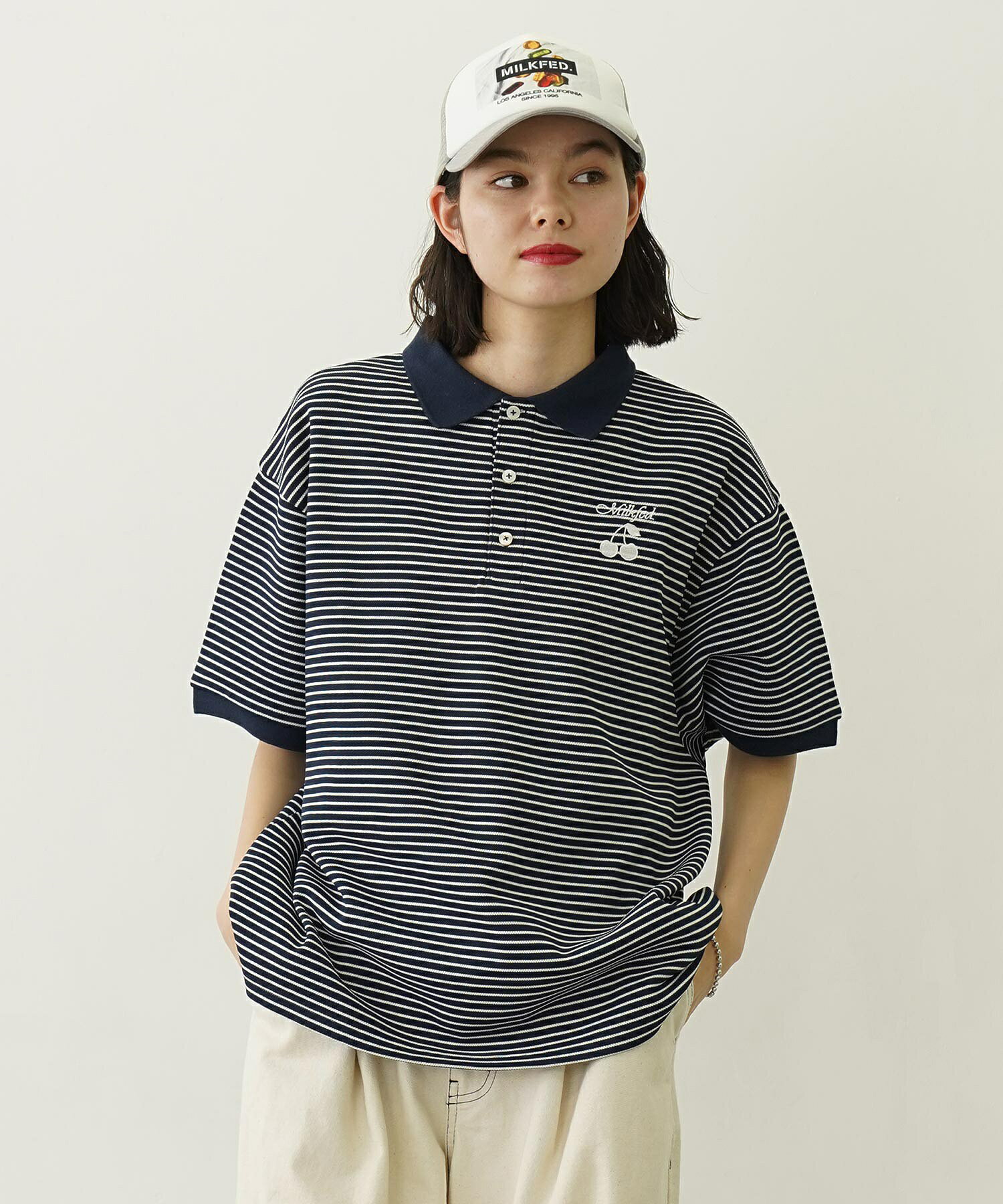 【公式】MILKFED. ミルクフェド STRIPED POLO SHIRT トップス ポロシャツ