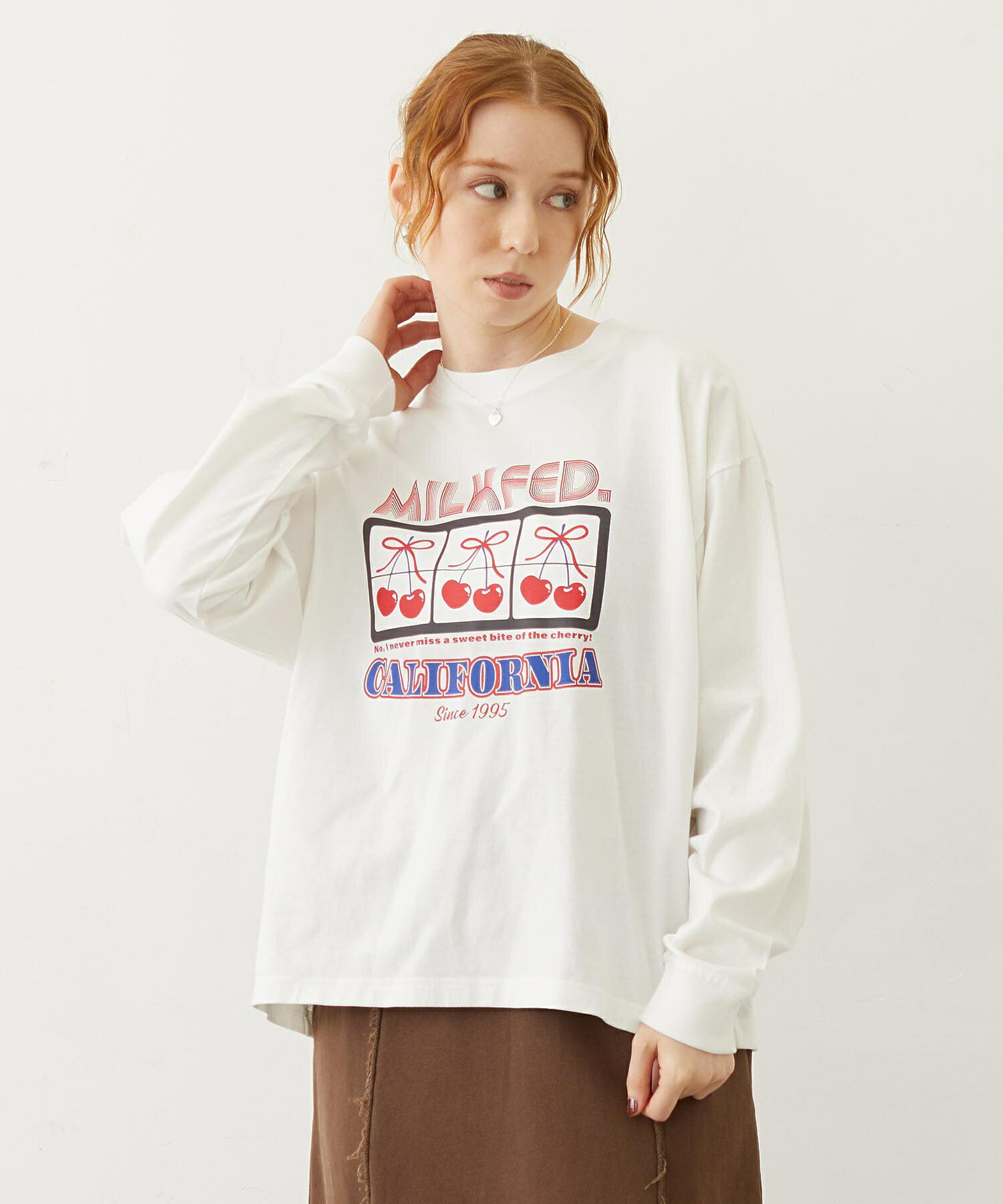 【公式】MILKFED. ミルクフェド CHERRY SLOT L/S TEE 長袖Tシャツ ロンT ロングスリーブ チェリー スロット