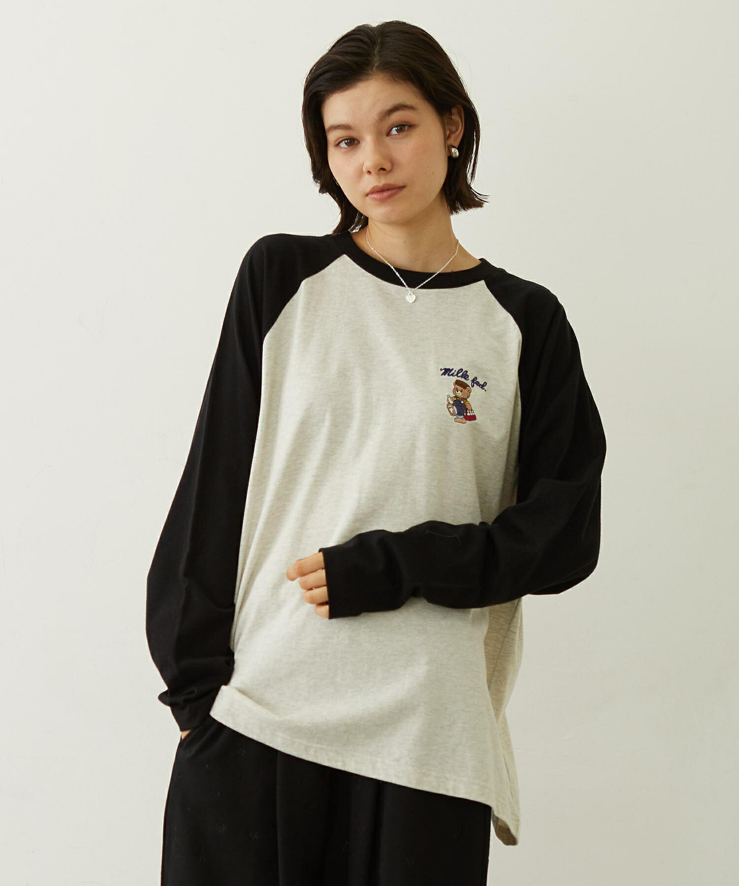 【公式】MILKFED. ミルクフェド M.FEDDY B/B TEE 長袖Tシャツ ロンT