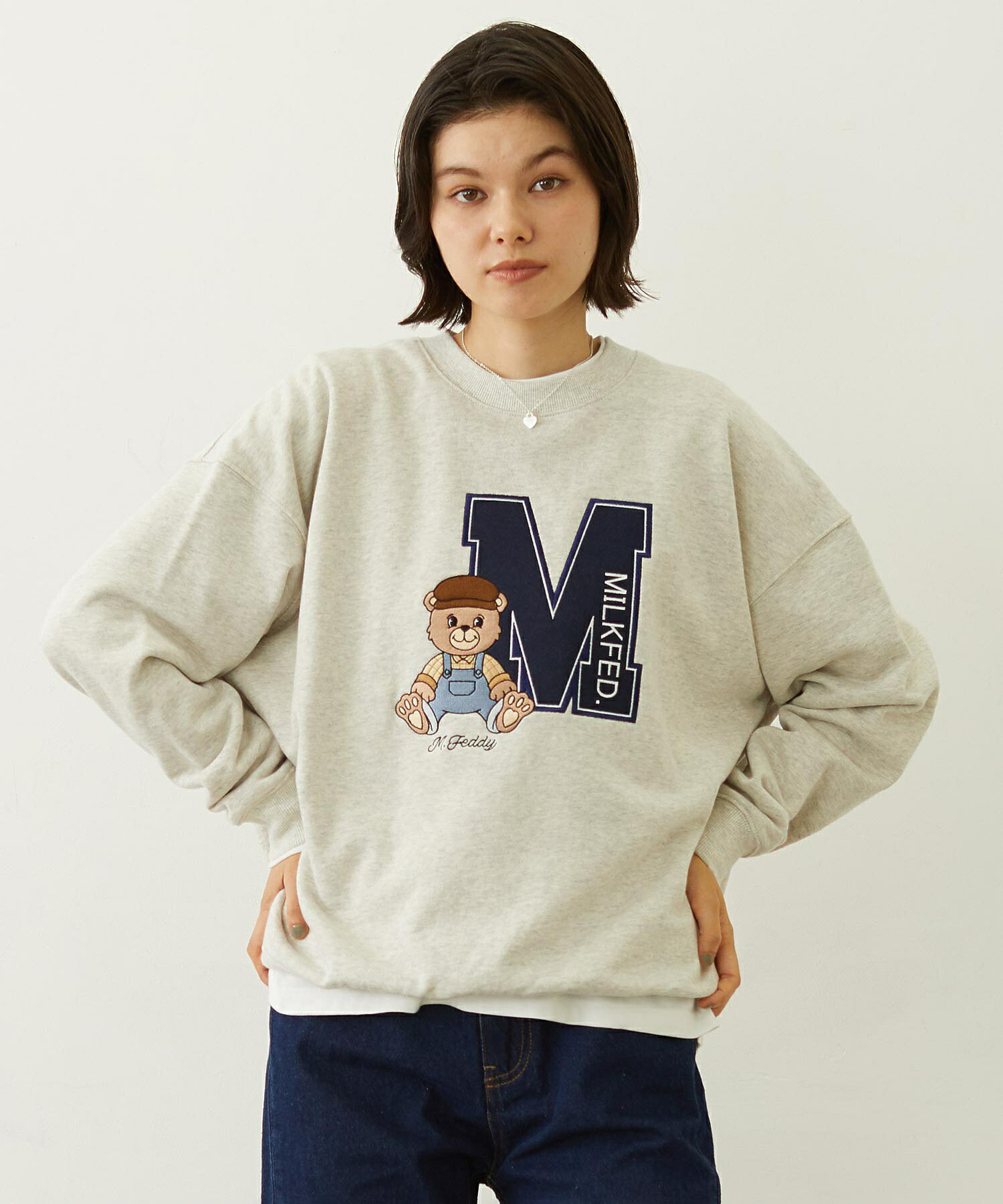 【公式】MILKFED. ミルクフェド M.FEDDY EMBLEM SWEAT TOP　スウェットトップス