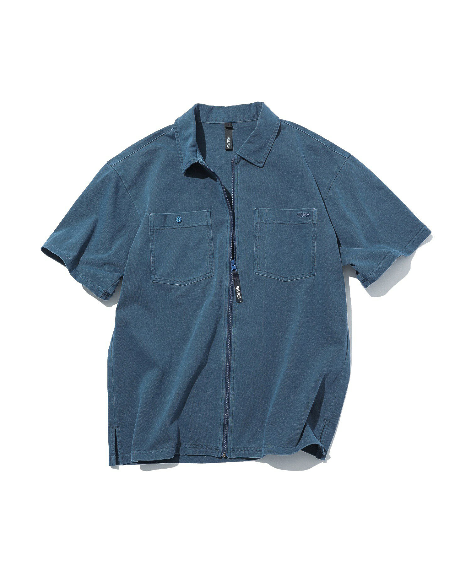 【公式】SILAS サイラス PIGMENT DYED S/S FULL ZIP SHIRT フルジップシャツ 半袖シャツ メンズ ファッション ワークシャツ