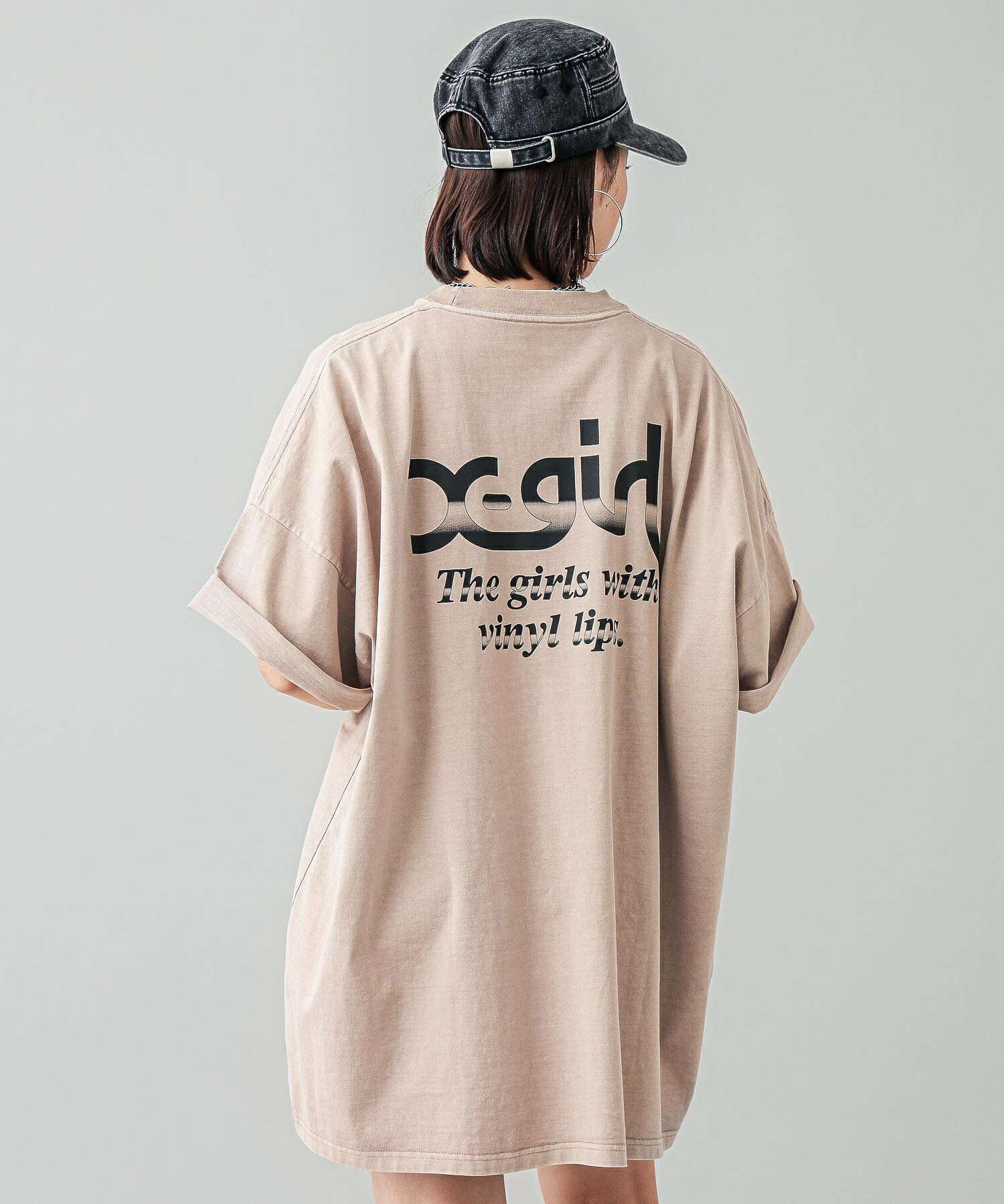 エックスガール ワンピース 【公式】X-girl エックスガール GRADATION MILLS LOGO S/S BIG TEE DRESS Tシャツワンピース オーバーサイズ ミニ丈