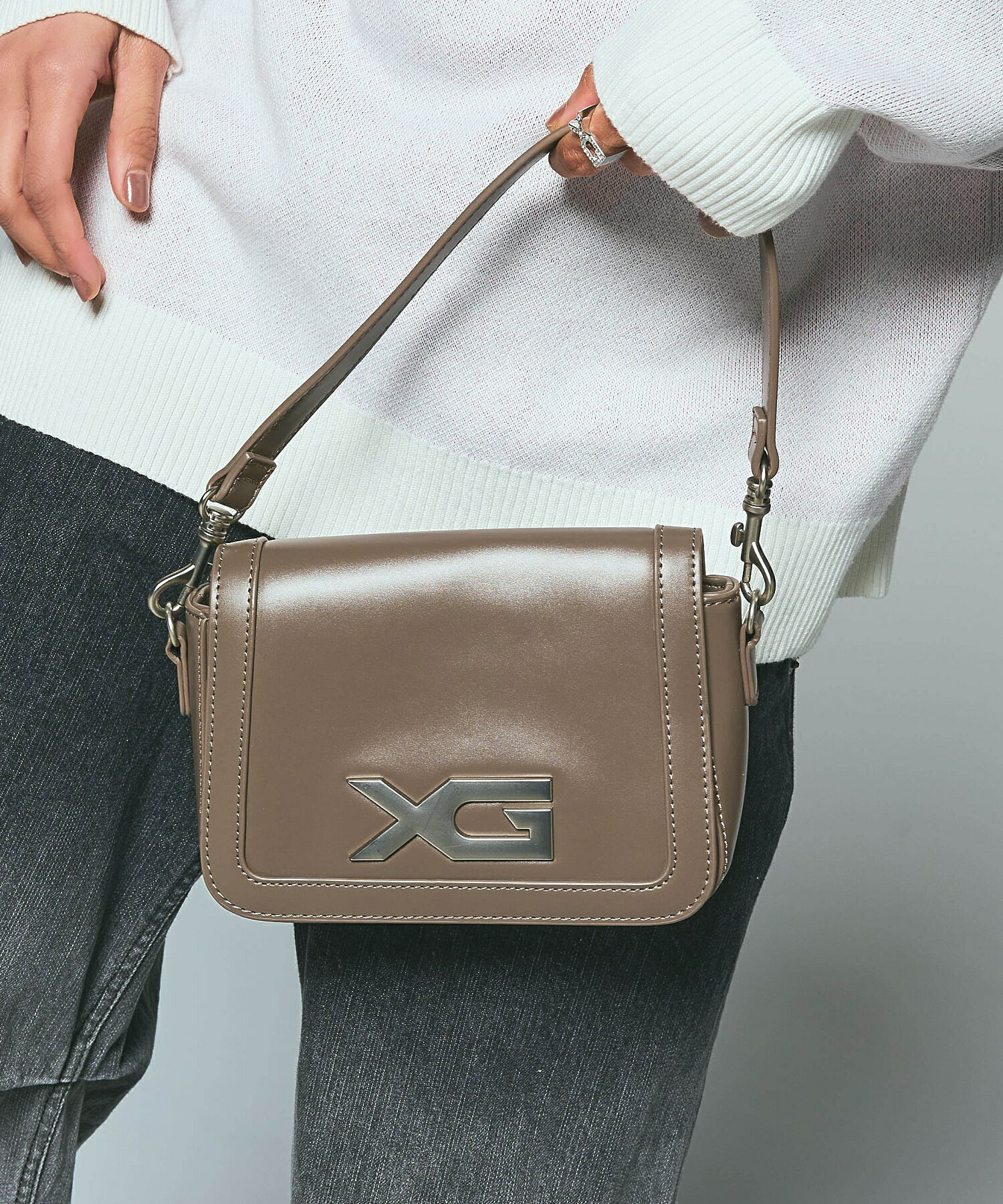 【公式】X-girl エックスガール XG EMBLEM BUCKLE 2WAY FAUX LEATHER BAG ショルダーバッグ 2WAY ハンドバッグ