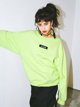 X-girl(エックスガール)【X-GIRL×RUSSELL】BOX LOGO CREW SWEAT TOP