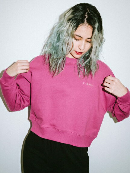 X-girl(エックスガール)X-BABY CROPPED CREW SWEAT TOP