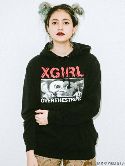 X-girl(エックスガール)【WEB限定】GREMLINS X X-GIRL X OVER THE STRIPES SWEAT HOODIE