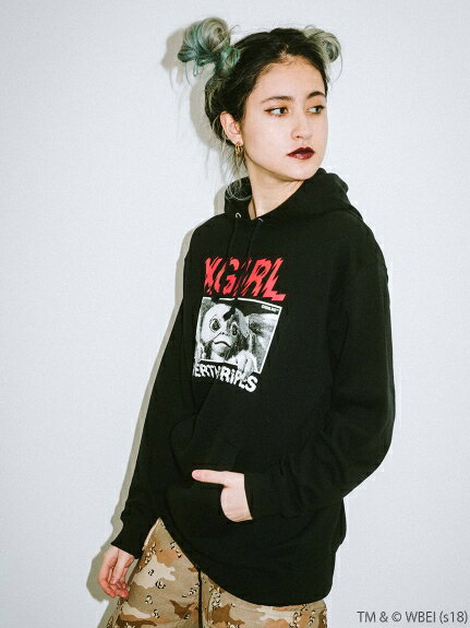 X-girl(エックスガール)【WEB限定】GREMLINS X X-GIRL X OVER THE STRIPES SWEAT HOODIE