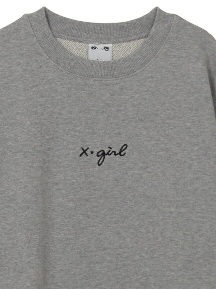 X-girl(エックスガール)CURSIVE LOGO CREW SWEAT TOP