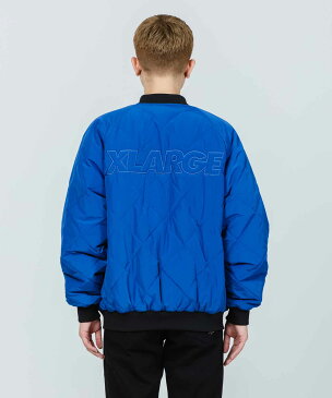 【公式】XLARGE エクストララージ REVERSIBLE QUILTED BOMBER JACKET リバーシブル キルティング 柄 ブルゾン ジャケット スウェット アウター メンズ 長袖 ロゴ OUTER