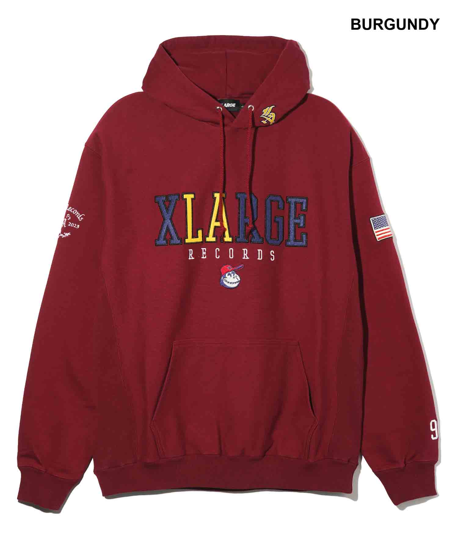 【公式】XLARGE エクストララージ XL LABEL SOUVENIR HOODED SWEAT パーカー レコードレーベル風 ロゴ プルオーバー フーディー メンズ トップス 上着 おしゃれ 人気 贈り物 ギフト プレゼント