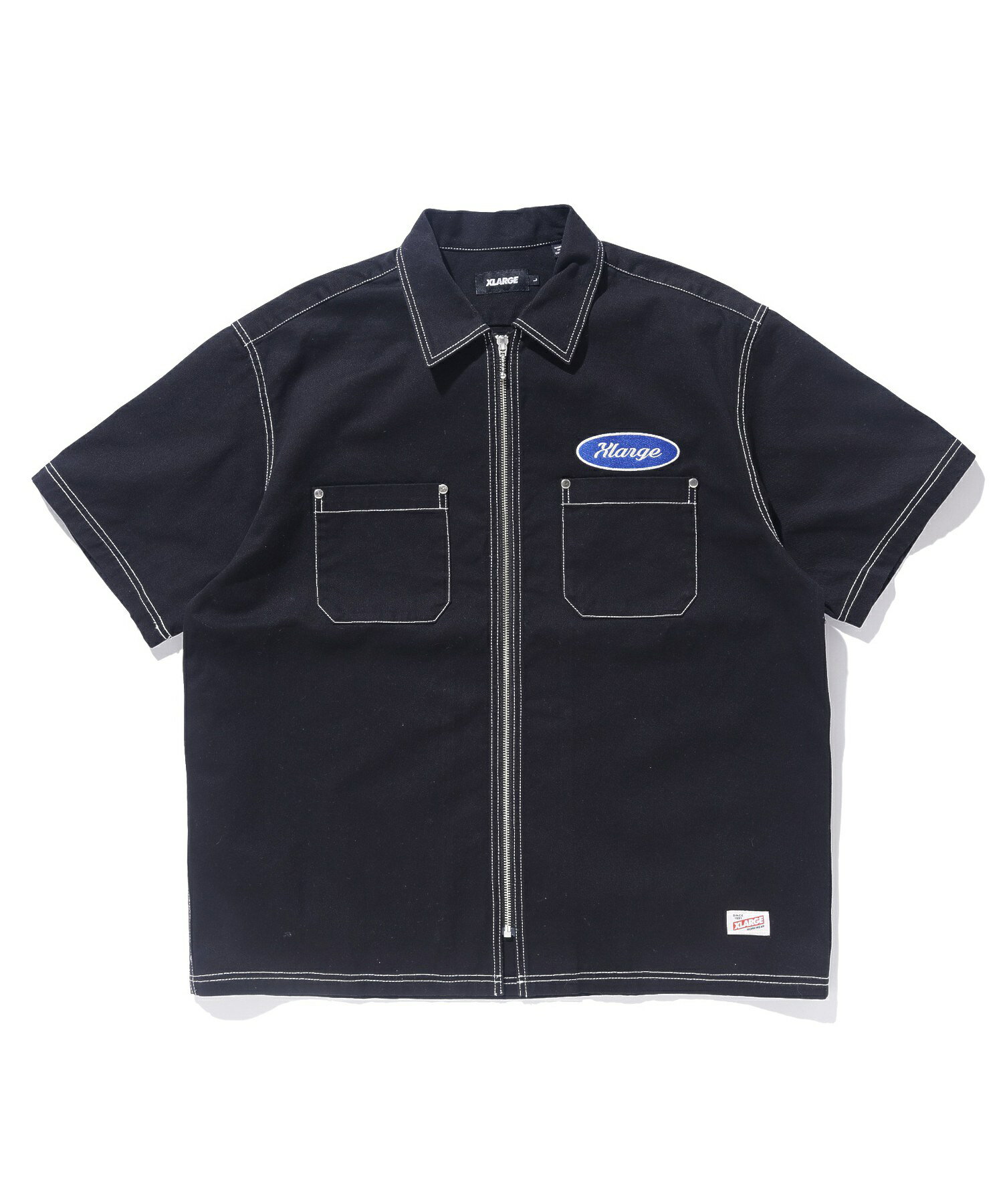 【公式】XLARGE エクストララージ ZIP UP S/S WORK SHIRT 半袖シャツ