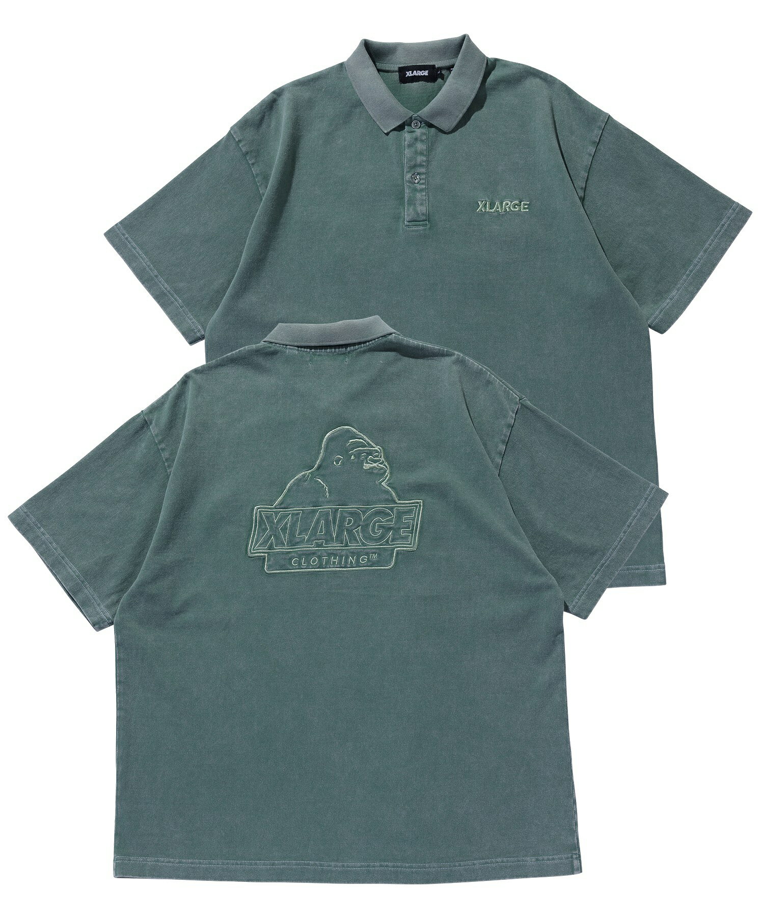 【公式】XLARGE エクストララージ CHEMICAL WASH SLANTED OG POLO 