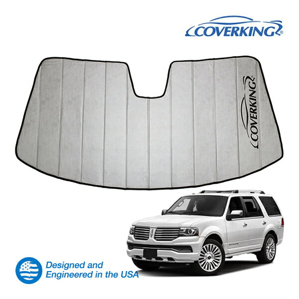 【CoverKing 正規品】専用設計 サンシェード シルバー 吸盤不要 折りたたみ式 3層構造 ケース付 07-14y リンカーン ナビゲーター カバーキング