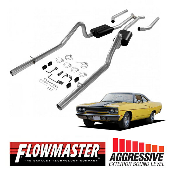 【楽天お買い物マラソン★エントリーでP10倍！】【FLOWMASTER 正規品】アメリカンサンダークロスメンバーバックエキゾーストシステム 68-70y Mopar B-bodies V8 17382 フローマスター