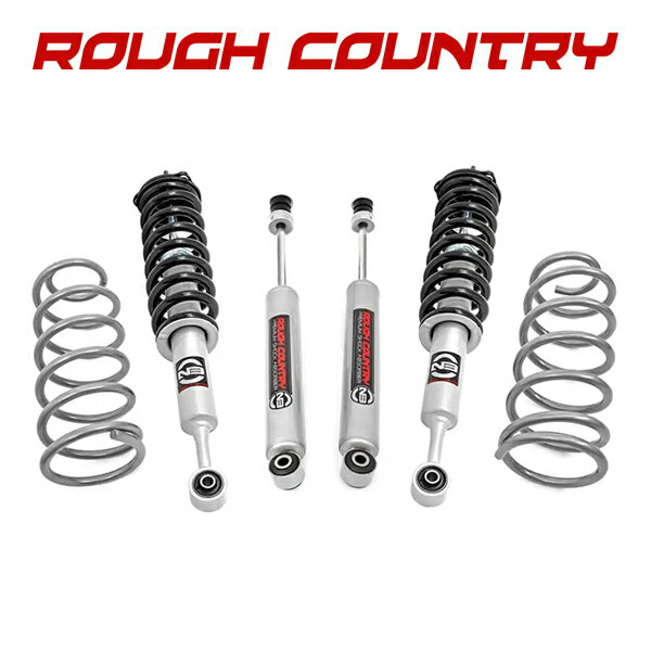 【ROUGH COUNTRY 正規品】リフトアップキット 3インチアップ 76031 コイルスプリング ショックアブソーバー 交換パーツ一式 フロント リア 1台分 トヨタ FJクルーザー GSF150W | ランドクルーザープラド 150系 | ハイラックスサーフ 215系