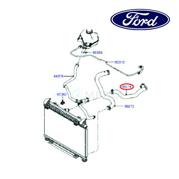 フォード純正 ラジエター アッパーホース CN118B274AC 13y- ECOSPORT エコスポーツ