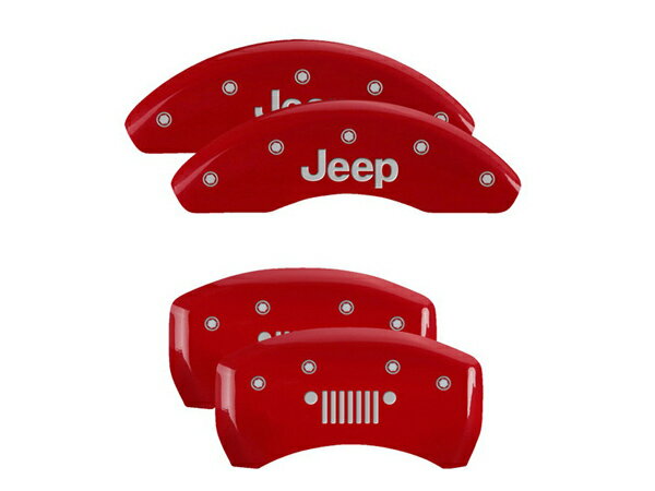 【MGP 正規品】 14-21y ジープ チェロキー KL 専用設計 ブレーキ キャリパーカバー レッド Jeep ジープグリルロゴ アルミ製 42013SJPLRD