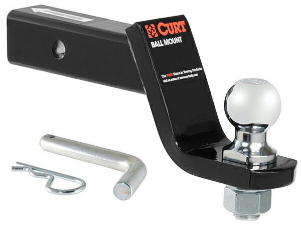 ヒッチメンバー ヒッチキャリア カーゴキャリア ヒッチボール 牽引 Curt 2インチ角 ボールマウント ヒッチボールヒッチピン付 最新 クラス3 4インチドロップ 2インチ トレーラーヒッチ用