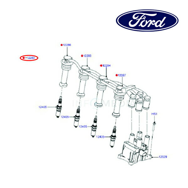 フォード純正 プラグコード YS6F12280B9A 13y- ECOSPORT エコスポーツ