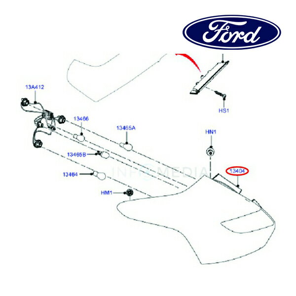 【大感謝祭★エントリーでP10倍！】フォード純正 テールランプ 右側 RH 助手席側 BM5Z13404Q 12-14y フォーカス
