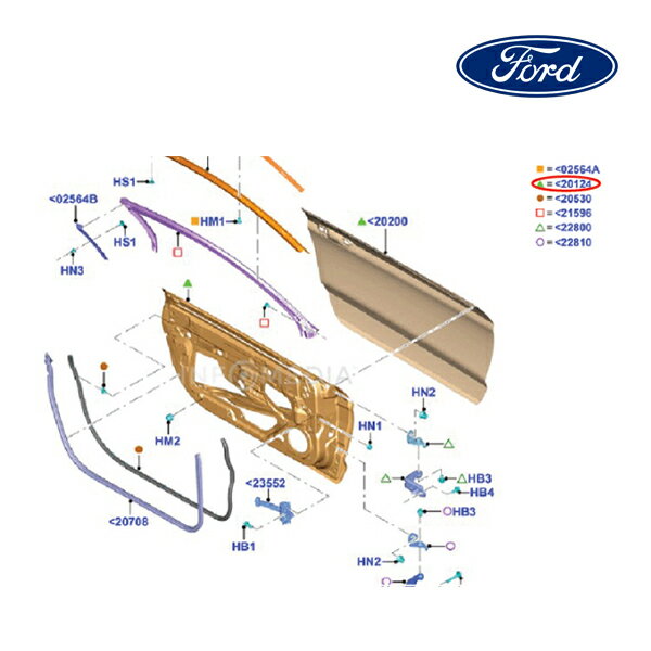 【FORD/フォード純正品】 フロント ドア 左側 15y- マスタング FR3Z6320125A