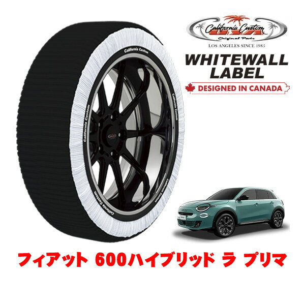 カリフォルニアカスタム スノーソックス 布製 非金属 タイヤチェーン WHITEWALL LABEL XLサイズ 215/55R18 18インチ フィアット 600ハイブリッド セイチェント ラ プリマ 3AA-FH1FIM フロント