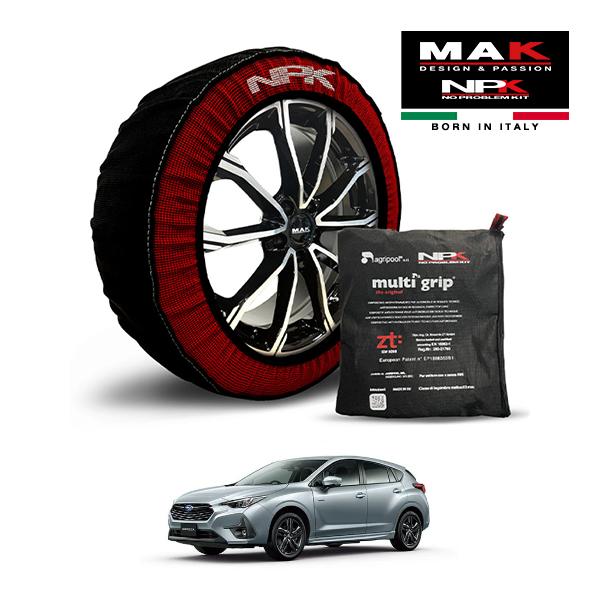 【MAK正規品】NPK スノーソックス MULTIGRIP THE ORIGINAL73000SS081 205/50R17 17インチ 布製 タイヤ チェーン 非金属 EU製 スバル インプレッサ ST Black Selection 3BA-GU7 4WD