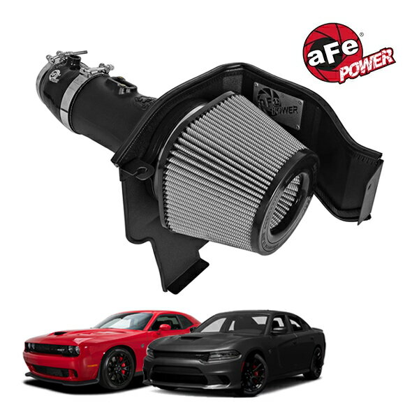 【aFe Power 正規品】15-16y ダッジ チャージャー チャレンジャー SRT ヘルキャット V8 6.2L スーパーチャージャー HEMI Magnum FORCE Stage-2 コールドエアインテーク エアフィルター Pro DRY S フィルター(乾式) 51-12802 エアーフィルター エアクリーナー
