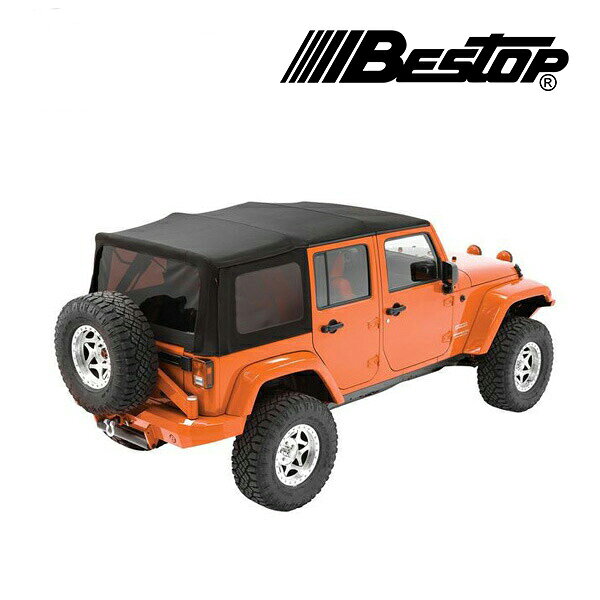 【BESTOP 正規品】ジープ JEEP 10-18y JK ラングラー 後期 4ドア Replace-A-Top OEM交換用 OEX ソフトトップ 幌 スモークウィンドウ付 ブラックダイヤモンド セイルクロス 7934935 べストップ