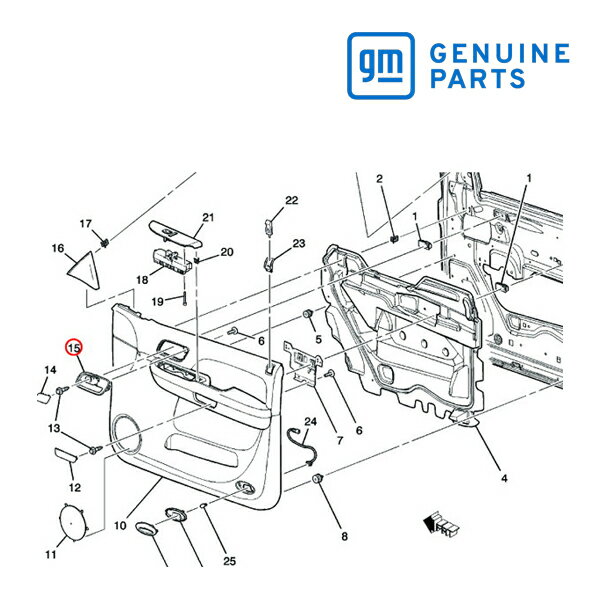 GM純正 ドア インナー ハンドル 右側 助手席側 RH 22855646 07-13y エスカレードESV/エスカレードEXT