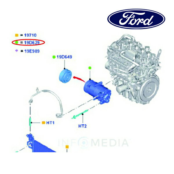 フォード純正 A/Cコンプレッサー F1F119D629C2B 15y- フォーカス