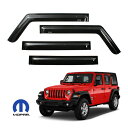 MOPAR純正 JEEPロゴ入 スモークドアバイザー ドアバイザー サイドバイザー ウインドウバイザー 両面テープ 専用クリップ付 4枚セット ジープ 18y- ラングラー 20y- グラディエーター