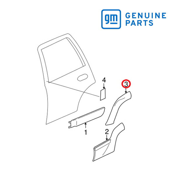 【GM/ジーエム純正品】 オーバーフェンダー リアドア 右側 02-09y トレイルブレイザー 19210374