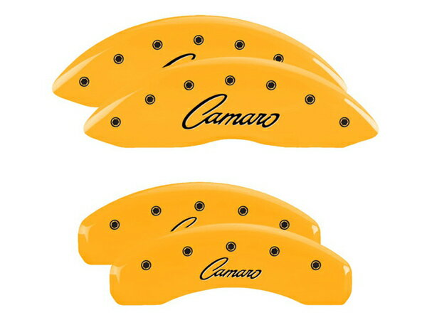 【大感謝祭★エントリーでP10倍！】【MGP 正規品】 10-15y シボレー カマロ 専用設計 ブレーキ キャリパーカバー イエロー カマロロゴ筆記体 アルミ製 14033SCCSYL