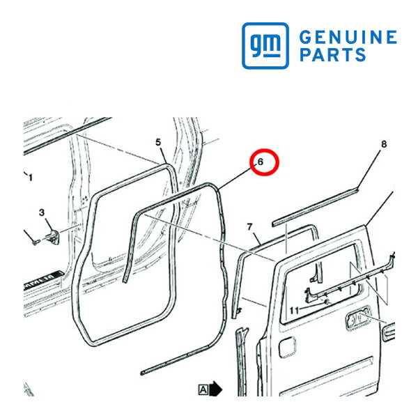 GM純正 フロントドア オープニング ウェザーストリップ ドア側 左側 運転席側 LH 25977402 03-09y ハマー H2