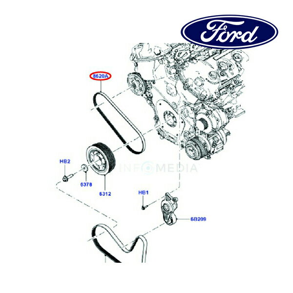 【楽天スーパーSALE★エントリーでP10倍！】フォード純正 Vベルト ドライブベルト BT4Z8620E 11-16y MKX